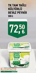 TK TAM YAĞLI KÜLTÜRLÜ BEYAZ PEYNİR 500 G TK TAM YAĞLI KÜLTÜRLÜ BEYAZ PEYNİR 500 G